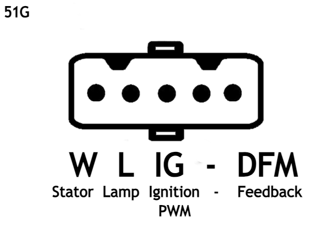 Conector 51 de alternador 5 pines W-L-IG---DFM