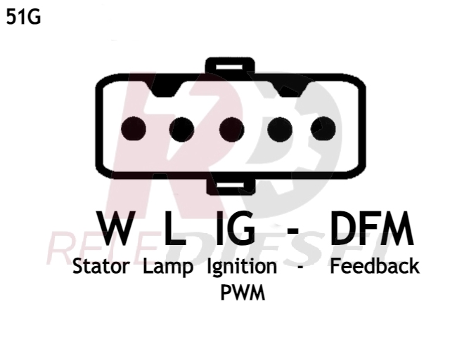 Conector 51 de alternador 5 pines W-L-IG---DFM